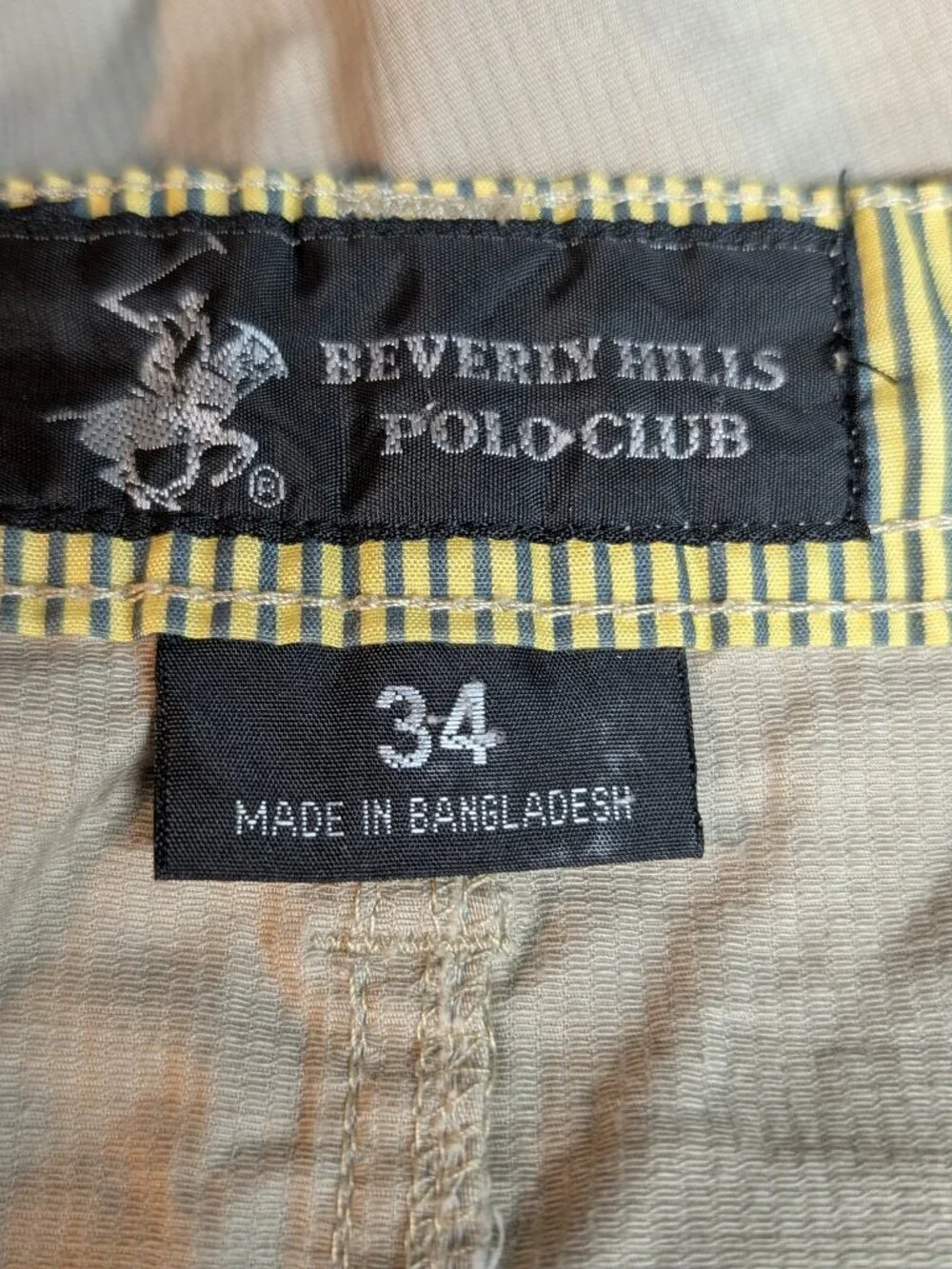 Beverly Hills Polo Club Classic Khaki Casual Shorts - Neutral Beige Size 34